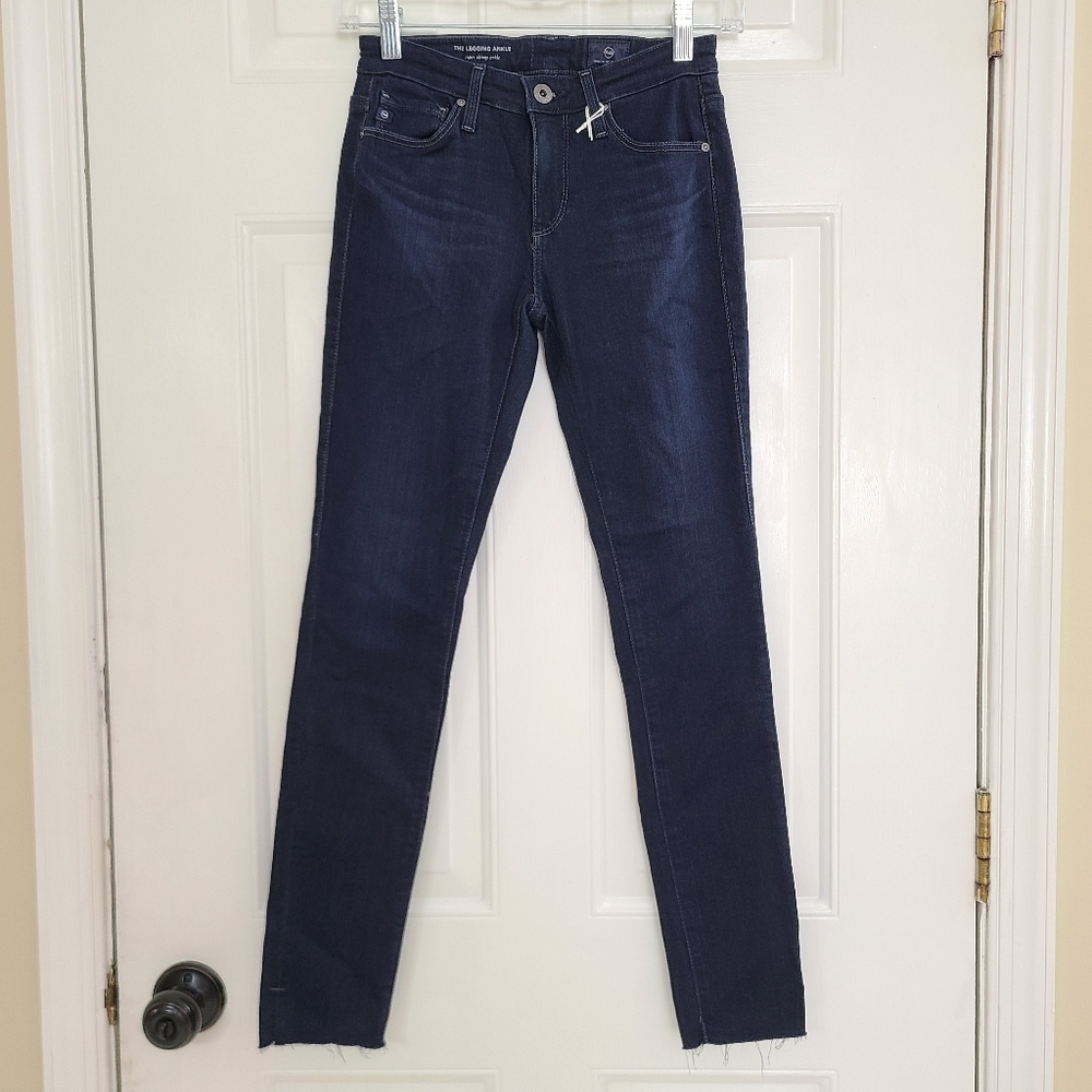 NEW AG Adriano Goldschmied Jeans The Legging Ankle Dark Blue Wash Sz XS